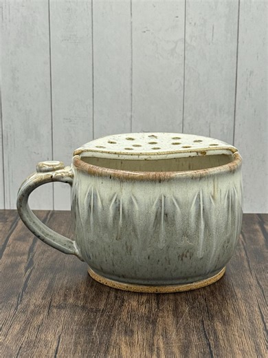 Pottery Berry Strainer, Small Pasta and Vegetable Colander, Drippy Glaze, Hand Made Stoneware - Etsy