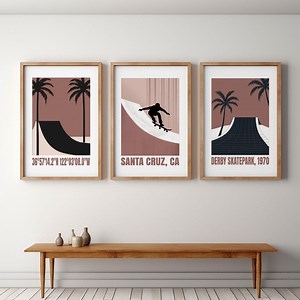 Santa Cruz Skateboard Print – Retro Skatepark Poster | Digital A3 Download - Etsy