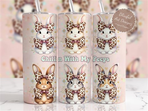 Chillin With My Peeps Easter Bunny Tumbler Wrap, 20oz Skinny Tumbler Sublimation Design, Easter Tumbler Wrap, Instant Download - Etsy