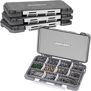 QualyQualy Fishing Tackle Box, Small Tackle Box Organizer with Removeable Diveders, 2 in 1 Mini Fishing Hook Organizer, Plastic Storage Fly Box