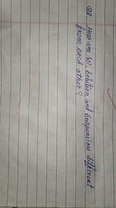 Q2. How are sol. Solution and Suspension different from each ot... | Filo
