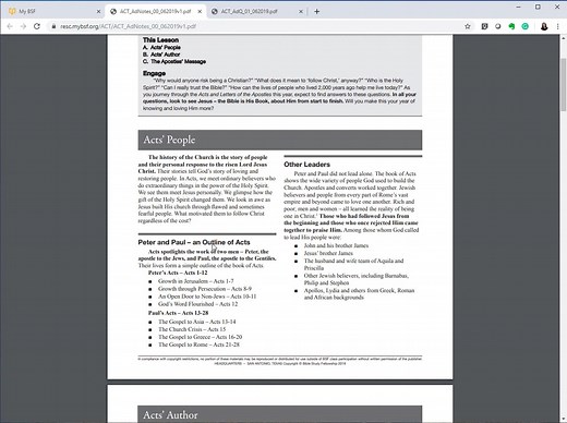 Printing BSF lessons from MyBSF