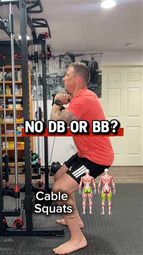 Cable front squat quad grower