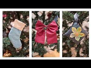 3 Christmas ornaments to make from fabric scraps ! EASY sewing tutorial
