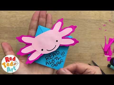 Axolotl bookmark corner - easy paper crafts