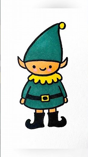 How to draw an elf | cute easy drawing for kids #elves #simple #artforkids #kidsvideo #kidsart #diy