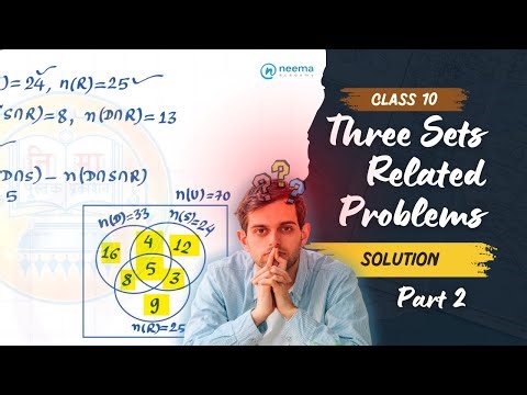 Class 10 Mathematics: Three Sets Related Problems Solution | Part- II