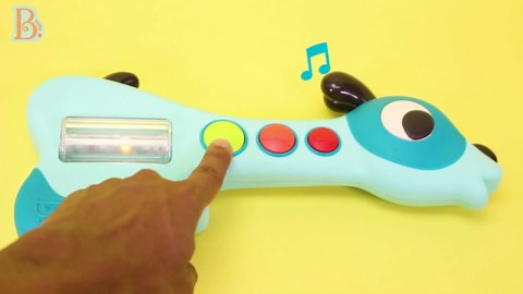 B. toys – Mini Woofer – Baby Musical Toy Guitar – Lights & Sounds Toy Guitar – Educational & Sensory Toys – 6+ Months