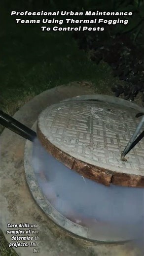 Professional Urban Maintenance Teams Using Thermal Fogging To Control Pests