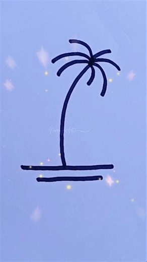 How to Draw a Simple Palm Tree 🌴✨ | Easy Beach Drawing for Beginners #howtodraw #palmtreedrawing