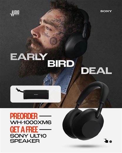 This is the perfect time to be an early bird! Preorder SONY’s 2025 release, the XM6, and enjoy a FREE Sony SRS-ULT10 speaker. Offer is valid for the first 50 orders only. Hurry up and preorder today. https://audioteceg.com/collections/sony/products/sony-wh-1000xm6 | Audio Technology
