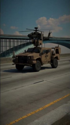 Military Convoy Under Apache Helicopter Protection| 3D Animation #3danimation #military #automobile