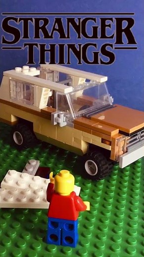 Stop Motion Lego Bob builds Jim Hopper's Car From Stranger Things #lego #strangerthings #stopmotion