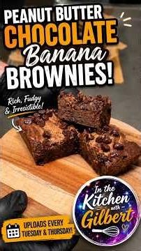 👉 Peanut Butter Chocolate Banana Brownies 🤯🍌🥜🍫