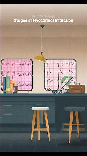 ECG changes during different stages of Myocardial Infarction