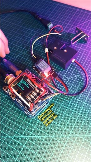 Electromagnetic Safety Lock powered by Arduino Uno! #safetylock #arduino #5vrelay #oleddisplay #stem