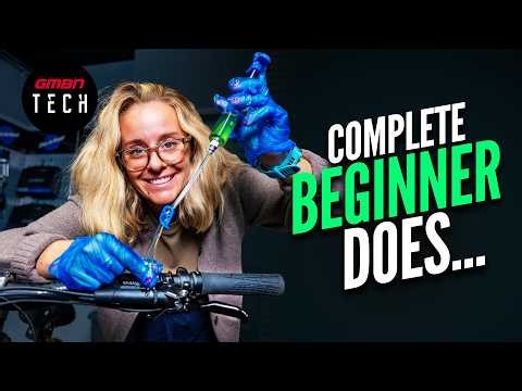 Complete Beginner Learns To Bleed Bike Brakes!