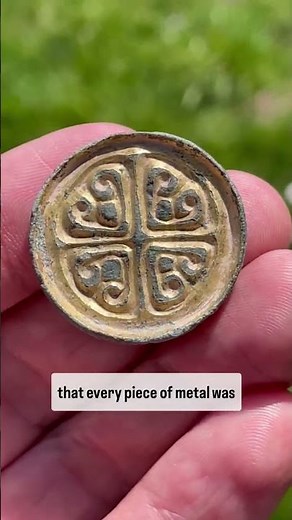 A gilded brooch form Anglo-Saxon times. this piece of jewellery was made around 1300 years ago ago