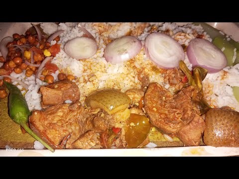 Eating with a Local pork & Local squash with onion.