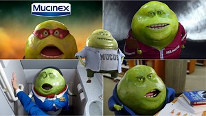 Mucus is the villainous mascot for the Mucinex brand of decongestion medicines. He wanted a place to call home out of the insides of his human hosts but is quickly evicted with the proper dose of Mucinex. Don't take sick lying down. Fight back with a full-line of Mucinex products that kick the butt of your worst cold & flu symptoms. Start the relief. Ditch the misery. LET’S END THIS! ORDER ONLINE: MUCINEX Nightshift - https://amzn.to/2DrmFmb COLD & FLU - https://amzn.to/38NROvD 9 Symptoms. One-D
