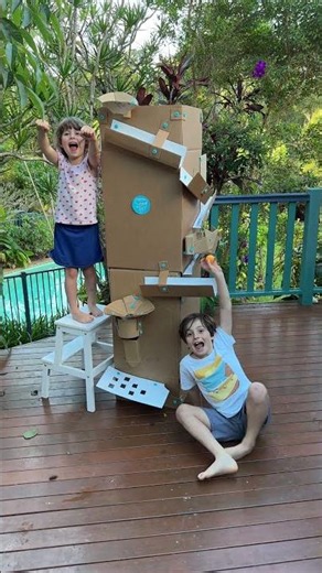 FUN Cardboard Marble Run 🤩 #diy #cardboardcraft