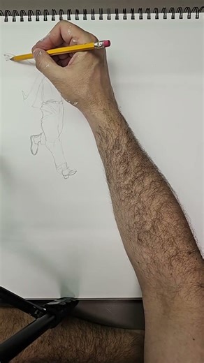 pencil sketching action poses, a Live highlight.