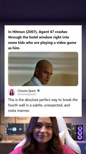 Hitman 2007 Meta Scene Agent 47 Crashes Through a Window Into Kids Playing His Video Game