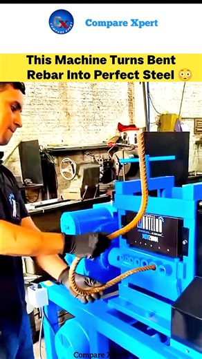 Rebar Straightening Machine | Steel Recycling Tech From Scrap to Straight Steel Bar! #shorts​