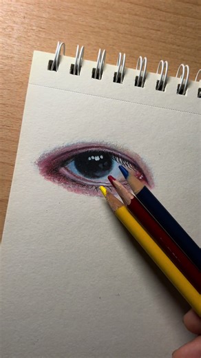 Tutorial de ojo realista negro 👁️“con 3 colores” sin usar negro❌ #colortheory #teoriadelcolor #colores #draws #skecthbook