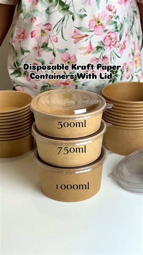 Ebake™ (Cake Toppers) on Instagram: "Kraft paper containers with transparent lid! Perfect for desserts, snacks & takeaways. 💫 Order from - ebakeonline.com (link in bio) 🚚 Shipping internationally (DM or WhatsApp) For urgent orders, check the estimated delivery date with us before placing your order and choose express shipping option during checkout. Make sure to place your express shipping orders before 1pm on working days and inform us on WhatsApp. Instagram: @ebake.in 📲 WhatsApp: 7736597438