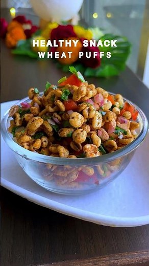 Try this easy and healthy wheat puff/ puffed wheat snack #shorts #healthysnacks