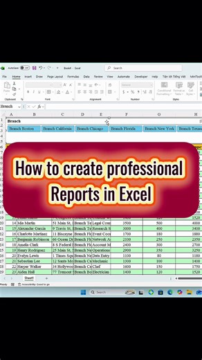 How to create professional reports in Excel.#excel #exceltricks #computer #exceltips #trend