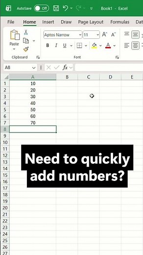 The Fastest Way to Add Numbers in Excel!