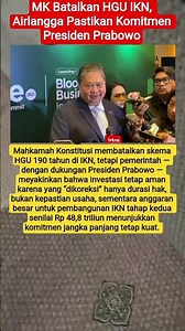 MK Batalkan HGU IKN, Airlangga Pastikan Komitmen Presiden Prabowo#prabowo#airlanggahartarto#shorts