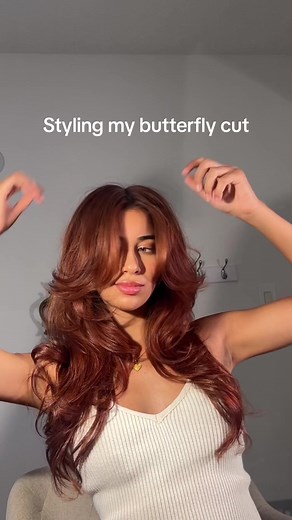 Hairtellraj (@hairtellraj) - Heres a detailed tutorial of a really easy way to style your layered haircuts! #butterflycut #hairstyle #layeredhaircut #cowboycopper #copperhair #blowout #fauxblowout #russ #russtok #fyp