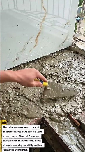 Concrete Repair Process | Manual Cement Application with Rebar