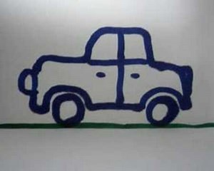 Ein himmelblauer Trabant