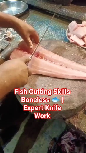 Fish Cutting Skills Boneless 🐟 #FishCutting #BonelessFish #KnifeSkills #SeafoodShorts #FishMarket