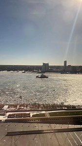 We here at the Detroit Riverfront Conservancy love to track the freighters who sail along the Detroit River all year long. We've been closely following the 663-foot Manitoulin who was stuck in the Lake Erie ice last week near Buffalo, NY. We watched with glee as the USCGC Mackinaw icebreaker lead the way for the Manitoulin as it came through Detroit, headed for Sarnia, Ontario. Here's to smooth sailing for the Manitoulin as it continues on its journey home for the season. | Detroit Riverfront