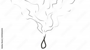 Lines radiate out from a cartoonish blob or rounded formation, like a comet's tail or smoke.