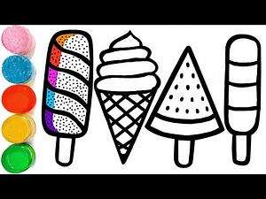 Learn Colors With Easy And Advanced Ice Cream Drawing Painting For Beginners | Rainbow Ice Cream