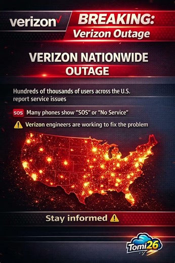 BREAKING NEWS: Verizon is experiencing a major nationwide service outage today!