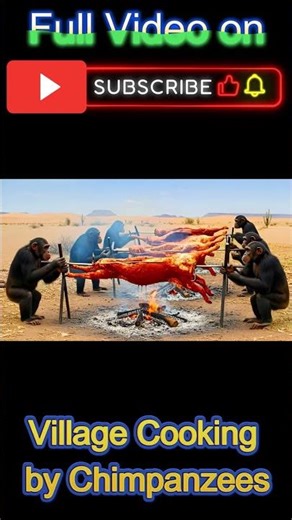 Epic Desert BBQ! Chimpanzees Roast Full Goat Over Fire
