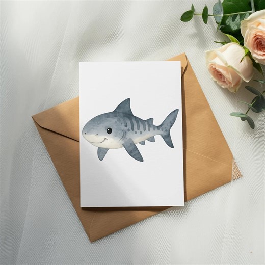 Watercolor Shark PNG, Cute Baby Shark Clipart, Sea Animal Illustration, Digital Download, Transparent Background, Commercial Use, Graphic - Etsy