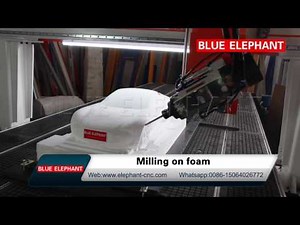 4 axis Automatic Tool Changer CNC Router 2050 Working on Foam from Blue Elephant