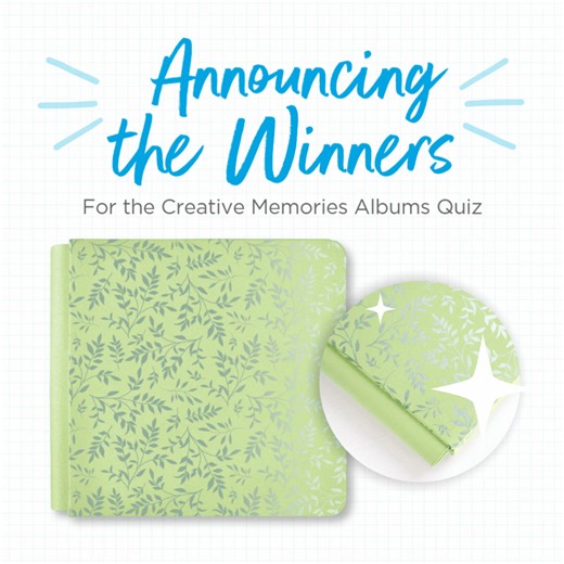 ANNOUNCING THE WINNERS! A big congrats to the five lucky winners who took the Creative Memories Albums Quiz and will win an 8x8 Spring Dew Leaves Album Cover: Denise Zanatta, Tara Thompson, Robin Harvey, Patricia Klosowski and Lorelei Burnett. We hope you found the Official Guide to Creative Memories Albums blog post to be a helpful resource that can be referenced at any time! https://bit.ly/3AeKbA9 Plus, stay tuned into the blog because they just may be another opportunity to win a prize in the