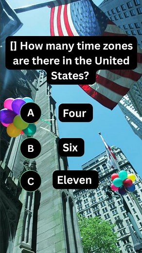 🇺🇸🕐 How Many Time Zones Are There in the United States? 🤔 #Quiz #quiztime #quizreels