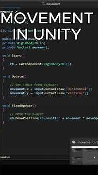 how to make movement in unity in 5 minutes