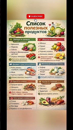 Список полезных продуктов, которые стоит есть каждый день #здоровье #питание