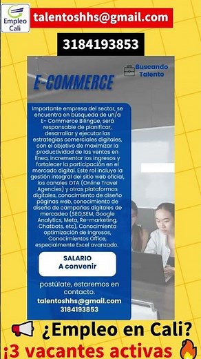 🛑 ¿Buscas trabajo en Cali? Aquí hay 3 opciones increíbles⭐ #Vacantes #empleo en Cali